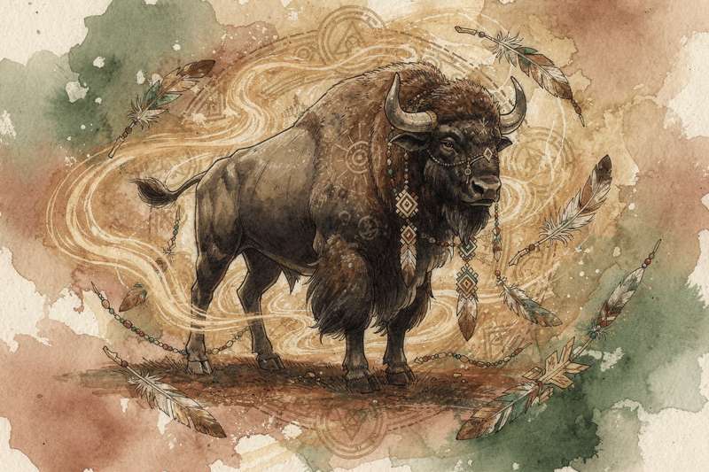 Majestuoso bisonte en las llanuras con su pelaje oscuro ondulante bajo la luz dorada del atardecer.