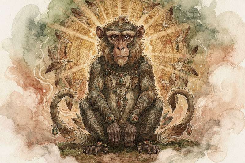 El mono como guía espiritual representa la curiosidad inteligente, la adaptabilidad y la capacidad de encontrar alegría en la...