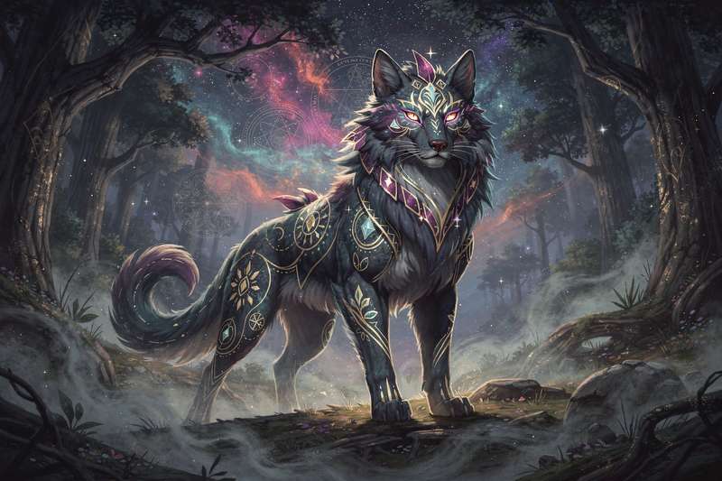Representación simbólica de un animal de espíritu que actúa como guía y protector espiritual en la tradición chamánica.