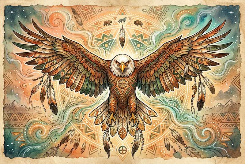 Águila majestuosa en vuelo mostrando sus alas extendidas contra el cielo despejado.
