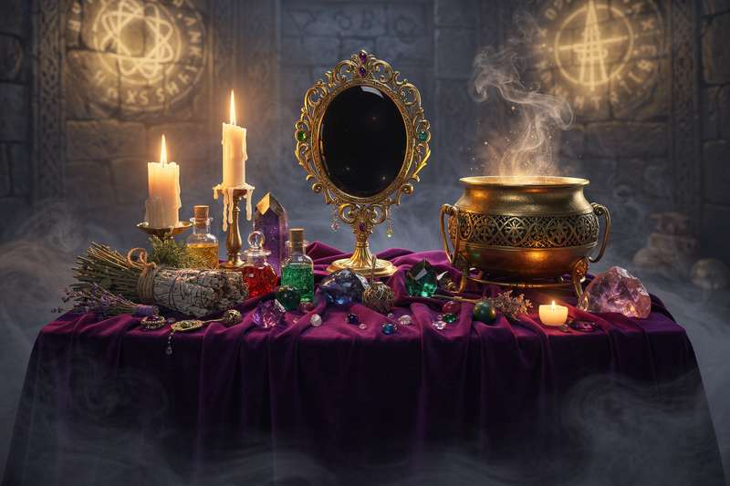 Recipiente de vidrio con agua clara bajo la luz lunar para cargar energía durante rituales de brujería.