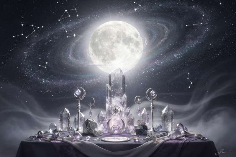 Fase lunar oscurecida en el cielo nocturno representando el ciclo de transformación y renovación espiritual que trae consigo...
