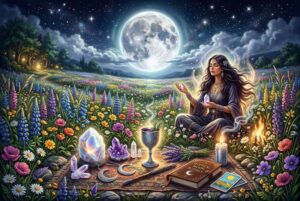 Luna de Flores (Mayo): Significado, Energía y Rituales de Luna Llena