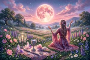 Luna Rosa (Abril): Significado, Energía y Rituales de Luna Llena