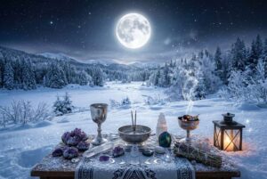 Luna de Nieve (Febrero): Significado, Energía y Rituales de Luna Llena