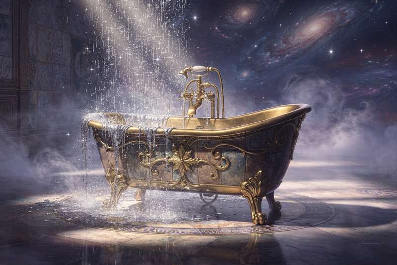 Persona reflexiva dentro de un cuarto de baño limpio que simboliza la interpretación psicológica de los sueños.