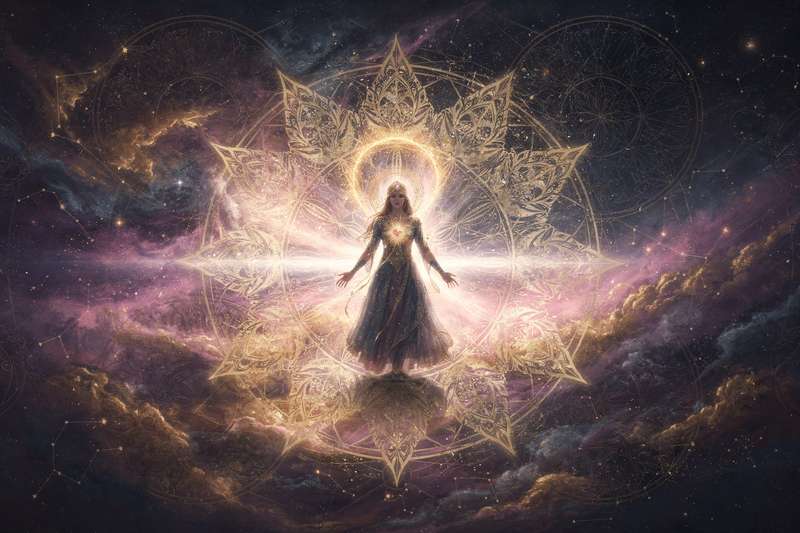 Persona en meditación profunda durante un momento de transformación y crisis espiritual interior.