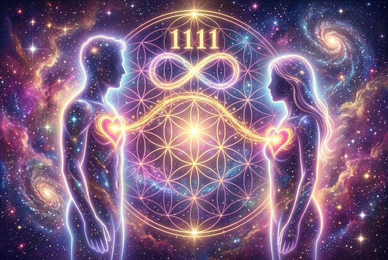 Conexión telepática entre dos almas gemelas que se comunican a través de la energía espiritual.