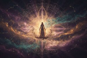 Dos almas conectadas en un viaje espiritual de transformación y reconocimiento mutuo en el camino hacia la unión.