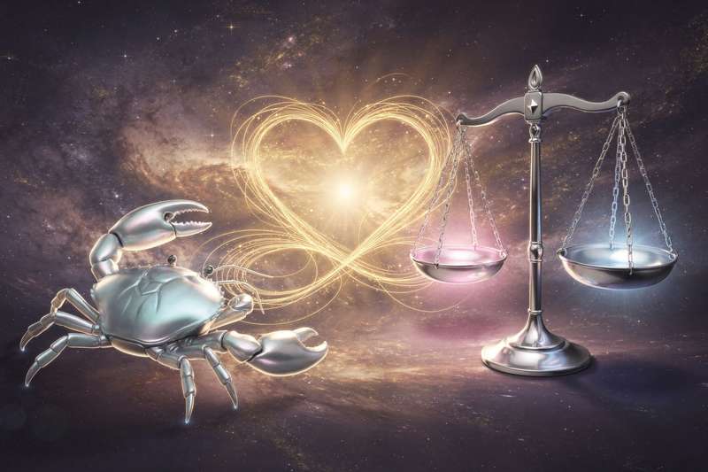 Pareja de signos zodiacales en armonía donde los elementos agua y aire se encuentran en el cielo estrellado.