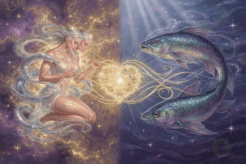 Pareja observando el cielo estrellado mientras representan la conexión entre el pensamiento ágil de Géminis y la sensibilidad...