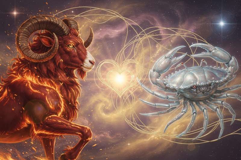 Pareja con signos zodiacales opuestos explorando su conexión emocional y pasional en la astrología.