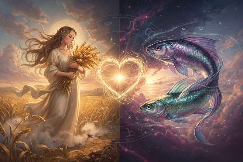 Pareja formada por signos zodiacales opuestos que representa la conexión entre la tierra y el agua en astrología.