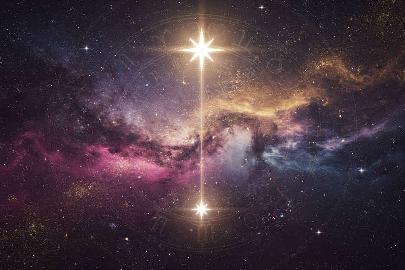 Representación simbólica del Nodo Norte zodiacal indicando la dirección evolutiva y propósito existencial en la carta astral.