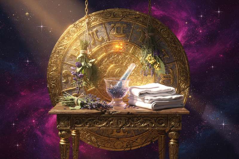 Estructura zodiacal que representa las influencias planetarias sobre la salud, las obligaciones laborales y los hábitos...
