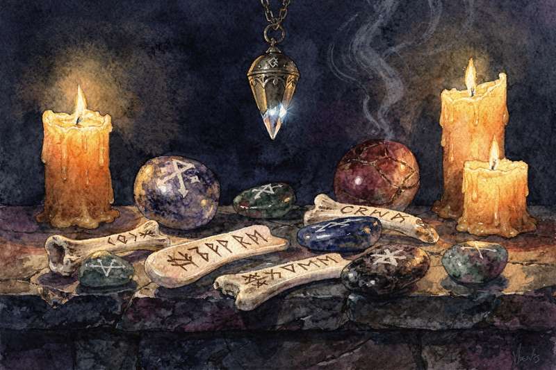 Símbolo antiguo de la runa Berkano representando el crecimiento espiritual y la energía femenina en las tradiciones nórdicas.