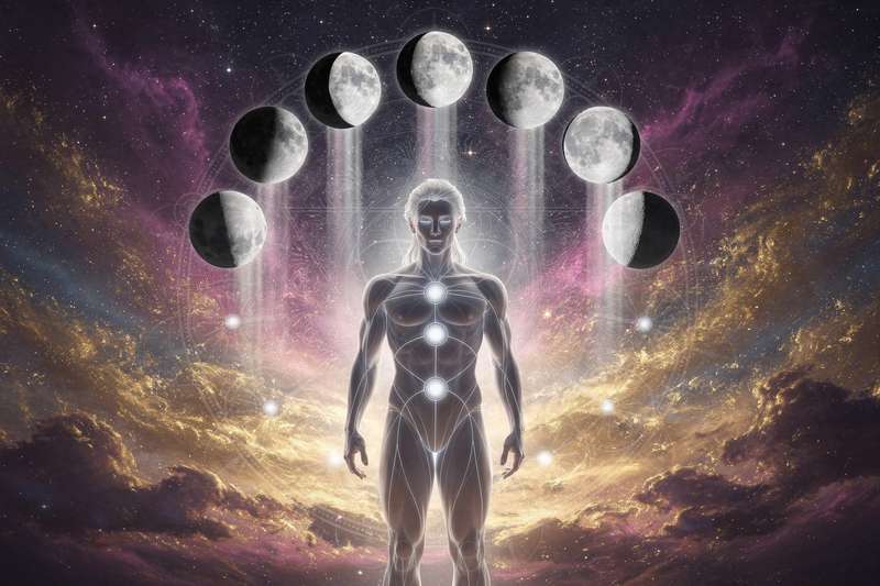 Gráfico explicativo del ciclo lunar de 28 días utilizado por los Reflectores para tomar decisiones en Human Design.