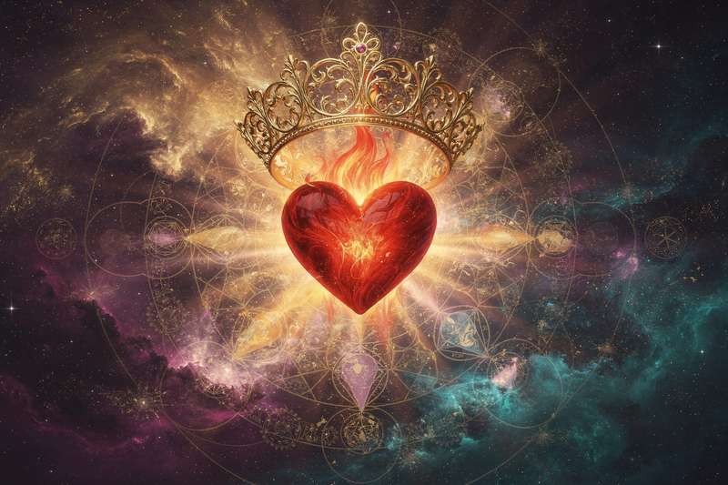 Representación esquemática de los centros energéticos del cuerpo humano con énfasis en el corazón como núcleo de autoridad...