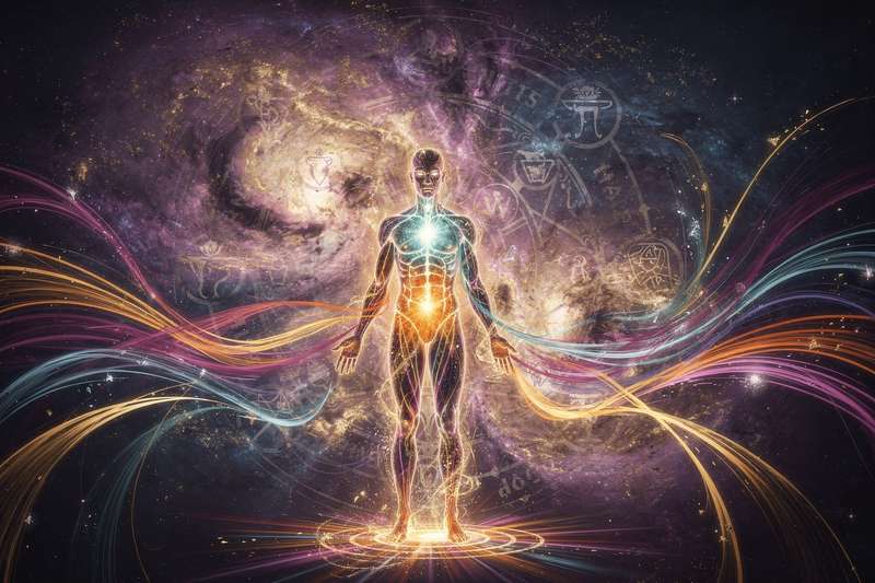 Persona con energía manifestante en diseño humano mostrando múltiples intereses y capacidades para iniciar proyectos diversos.