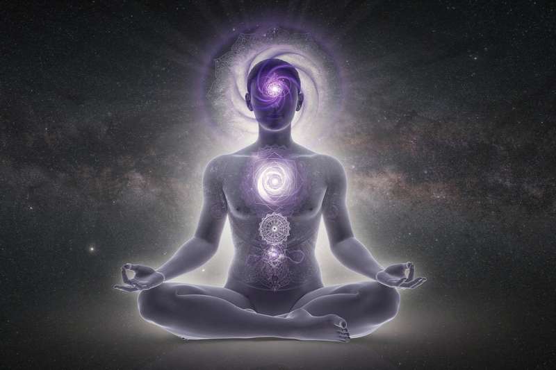 Persona meditando con enfoque en la zona frontal entre las cejas durante la práctica de activación del sexto chakra.