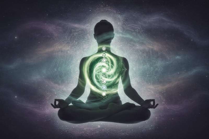 Mujer en postura de yoga con brazos abiertos hacia atrás, practicando ejercicios para activar el chakra del corazón.