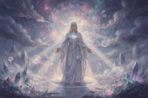 Representación artística de símbolos antiguos y geométricos que transmiten mensajes espirituales a través de la composición...