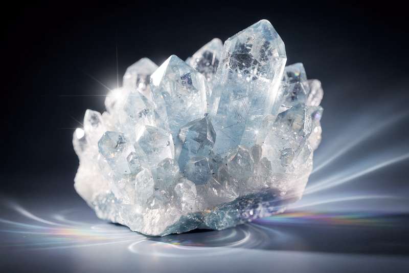 Celestina azul celeste con tonalidades translúcidas que mejoran la expresión verbal y la conexión espiritual.