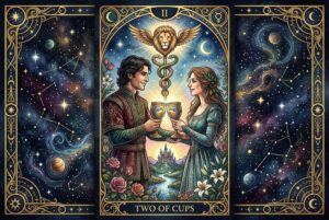 Dos de Copas Tarot: Significado de Amor, Asociación & Conexión Sagrada