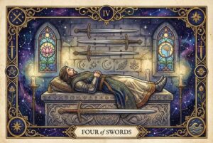 Cuatro de Espadas Tarot: Significados de la Carta de Descanso y Reflexión