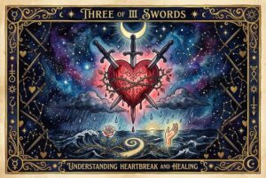 Significados de la Carta de Tarot Tres de Espadas: Entendiendo el Dolor y la Sanación