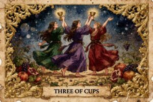 Tres de Copas Tarot: Significados de Celebración, Conexión y Abundancia Creativa