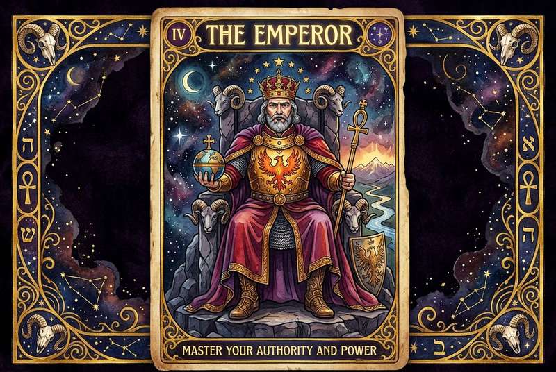 Carta del Tarot El Emperador representando autoridad, liderazgo y control sobre las propias circunstancias de vida.