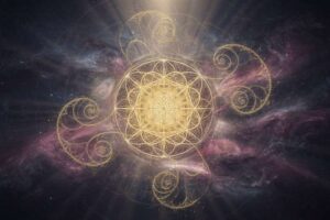Secuencia de números luminosos que representan la conexión espiritual entre el universo y la guía divina del ser humano.