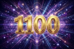 Representación visual del número ángel 1100 que simboliza la conexión espiritual con tus aspiraciones más profundas.