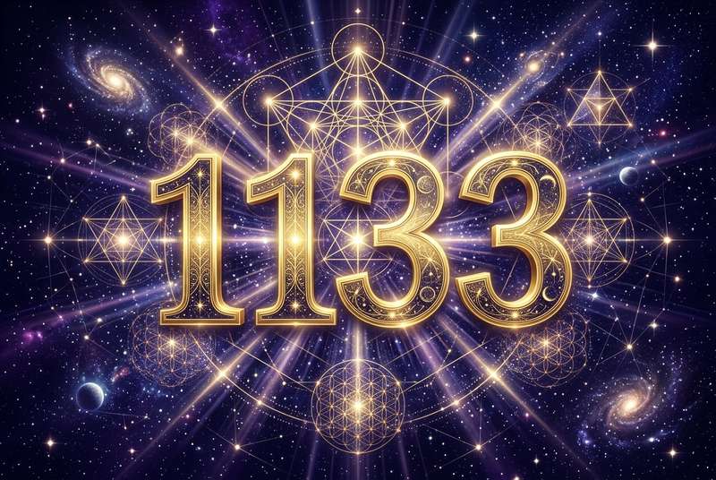 Secuencia numérica 1133 que representa la guía espiritual y la manifestación de objetivos vitales según la numerología angélica.
