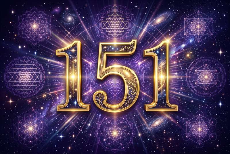 Representación simbólica del número 151 que conecta con guía espiritual y desarrollo personal del ser.