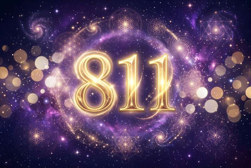 Número 811 con simbolismo angélico que representa transformación espiritual y oportunidades de cambio positivo.