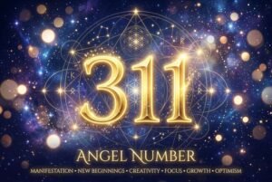 Alt-text: Combinación numérica del trescientos once que transmite mensajes celestiales para elevar tu consciencia espiritual.