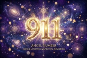 Luz brillante emergiendo de la oscuridad simbolizando el despertar espiritual y la transformación personal del número ángel 911.