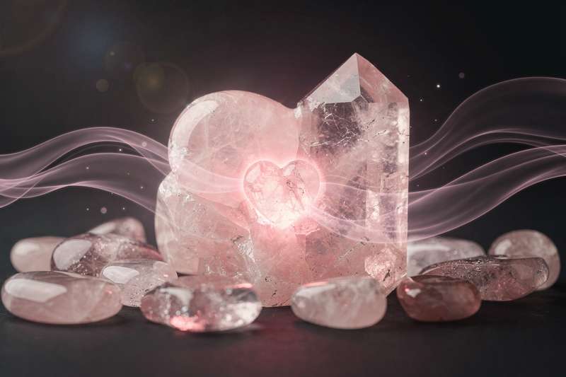 Cristal de cuarzo rosa pulido mostrando su tonalidad rosada característica y brillo natural.