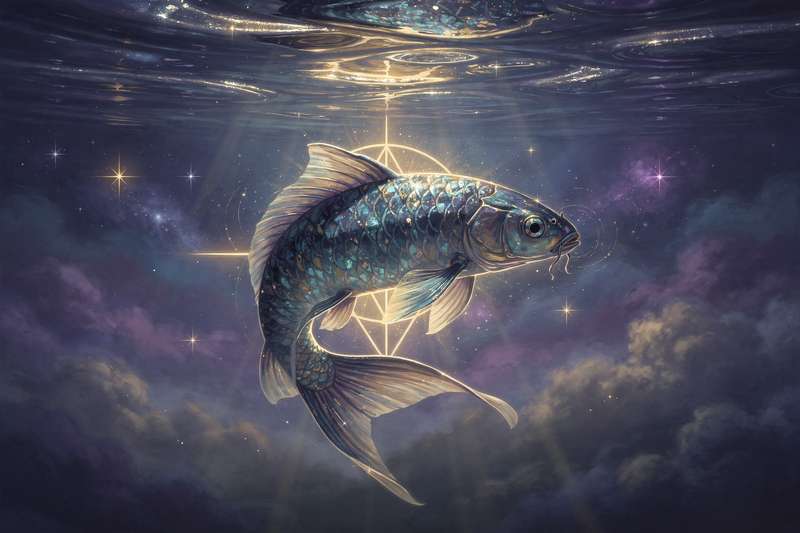 Peces nadando en agua clara representando símbolos espirituales y mensajes del inconsciente.