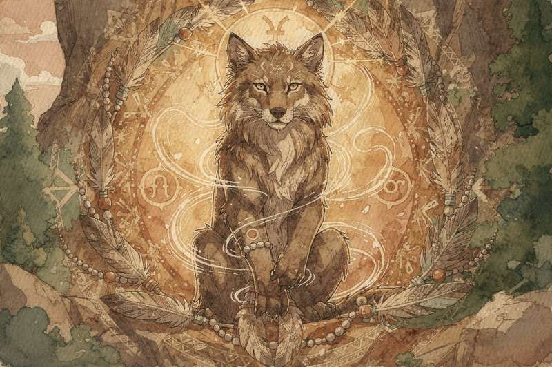 Representación simbólica de los doce signos zodiacales con sus correspondientes animales espirituales y energías cósmicas...