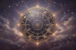 Representación simbólica de Plutón en el signo zodiacal de Capricornio mostrando energía de transformación y autoridad.