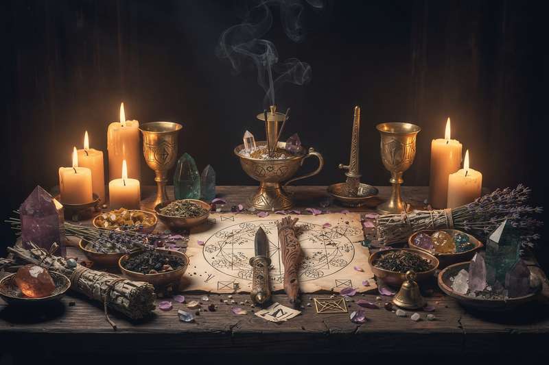 Símbolo pentagonal estrellado utilizado en rituales y protección dentro de las prácticas brujería contemporánea.