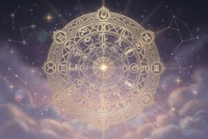 Posiciones planetarias y signos del zodiaco representados en una rueda astrológica para consulta semanal.