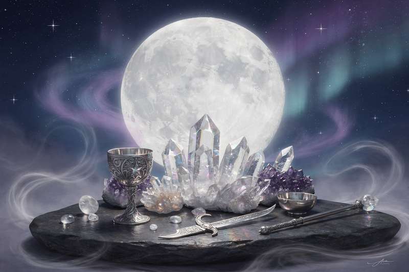 Carta natal con la luna progresada marcada en diferentes signos zodiacales y sus fases de evolución espiritual.