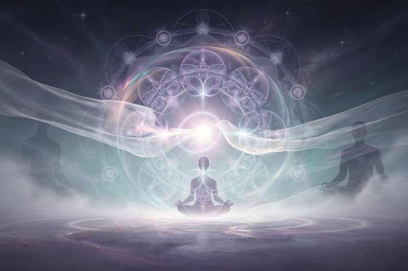 Tonalidades de azul que representan calma, intuición y conexión espiritual en la práctica esotérica.