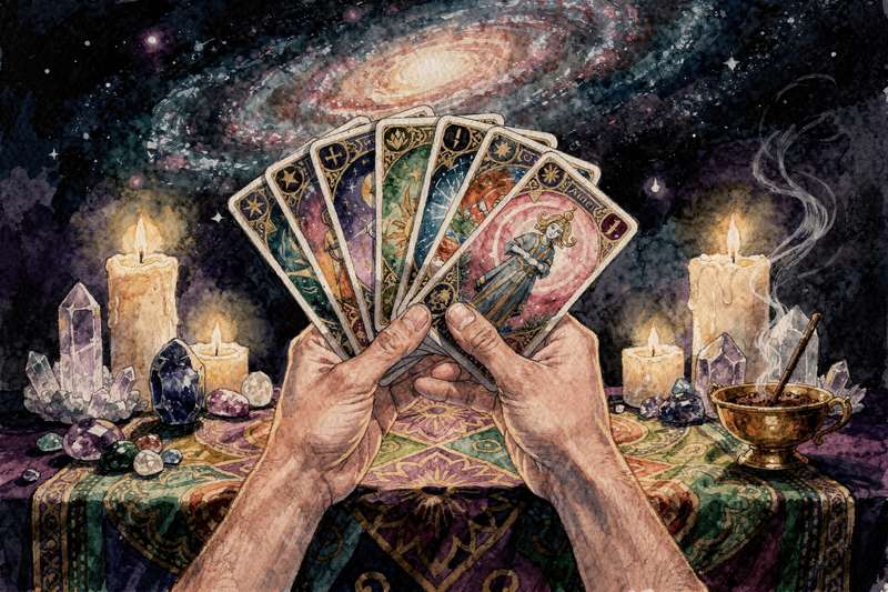Representación visual de las dieciséis cartas de la corte del tarot dispuestas en forma ordenada para su estudio e interpretación.