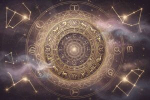 Representación astrológica de los signos del zodiaco con énfasis en patrones de comportamiento amoroso destructivos según la...