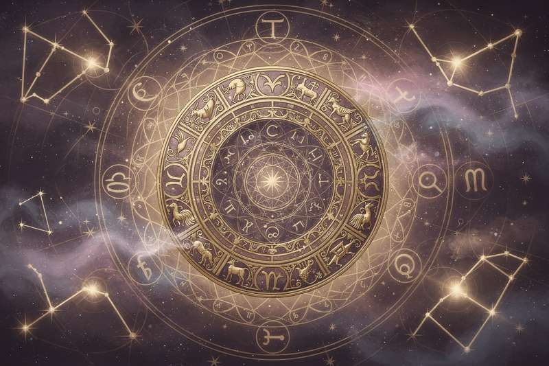 Representación astrológica de los signos del zodiaco con énfasis en patrones de comportamiento amoroso destructivos según la...